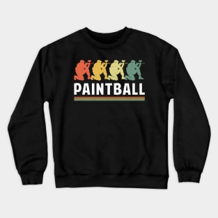 Colorful Retro Paintball Players Paint Ball Airsoft Crewneck Sweatshirt